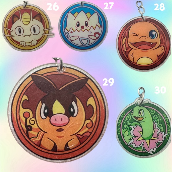 Poke Medallion Keychains - Picture 7 of 7